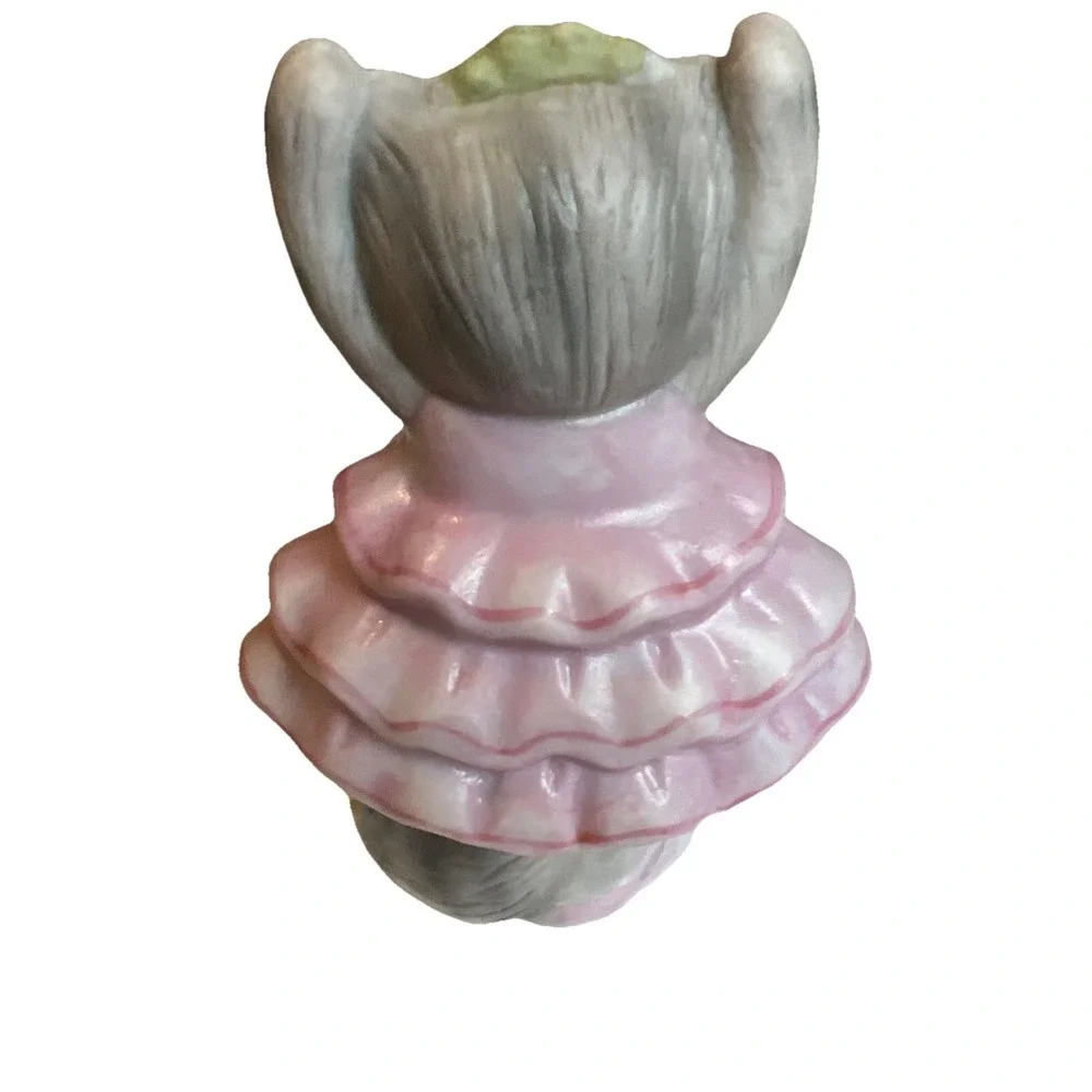 Schmid Kitty Cucumber Gray Tabby Cat in Pink BALLERINA Tutu Dress Ceramic 1986